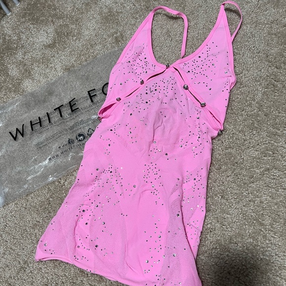 White Fox Boutique Sparkling Baby Diamante Mini Dress - Picture 4 of 5